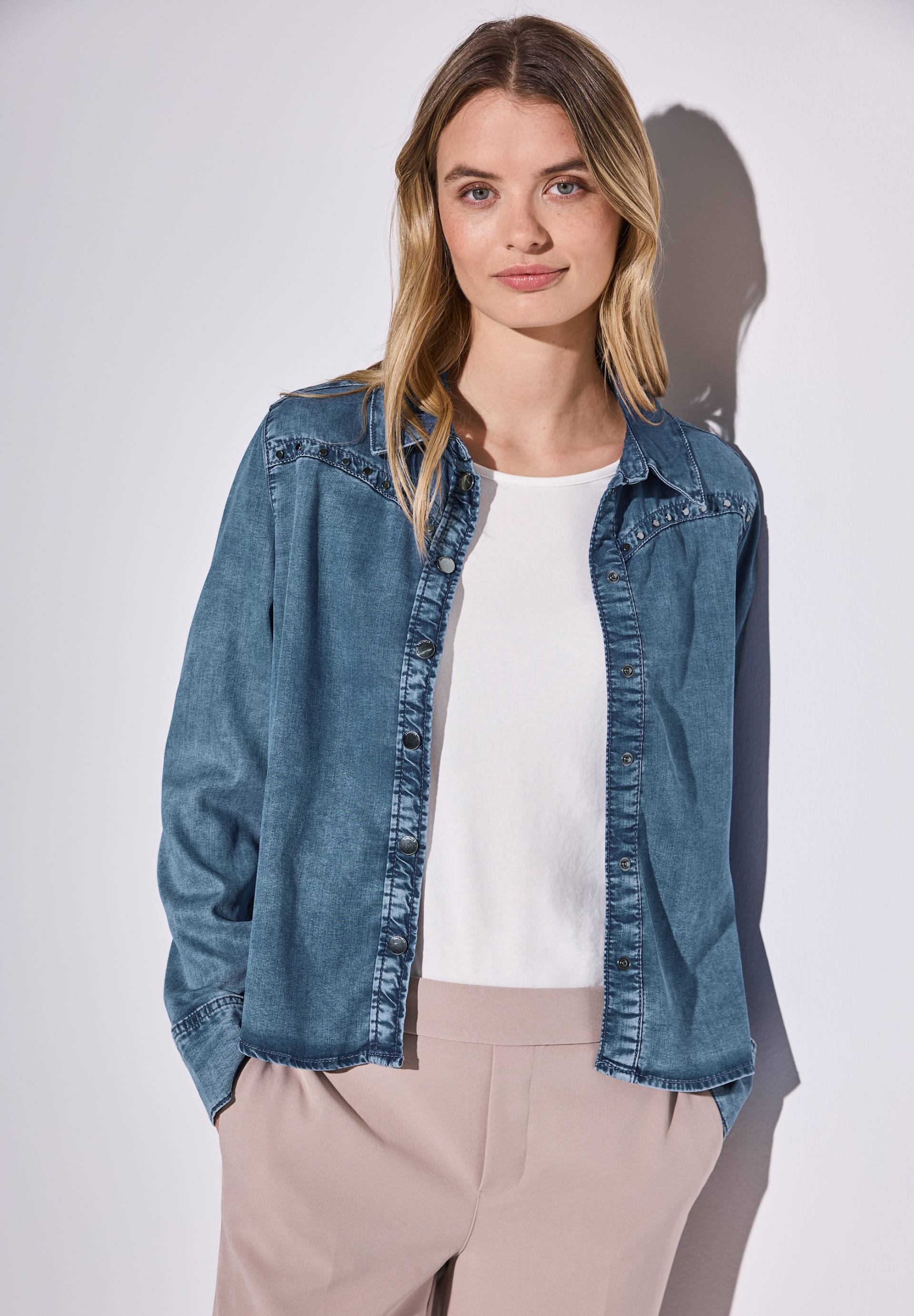 STREET ONE Jeansbluse, mit Nieten STREET ONE Jeansbluse, mit Nieten von STREET ONE