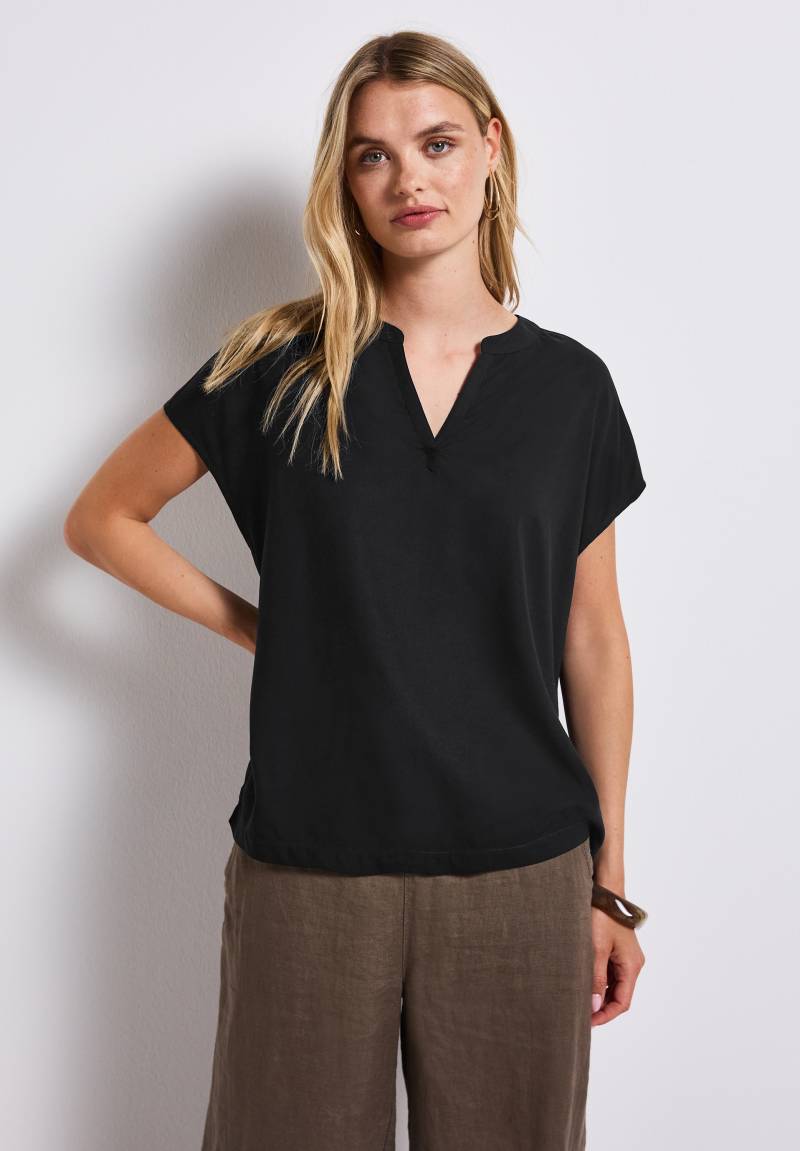 STREET ONE Kurzarmbluse, Split Neck von STREET ONE