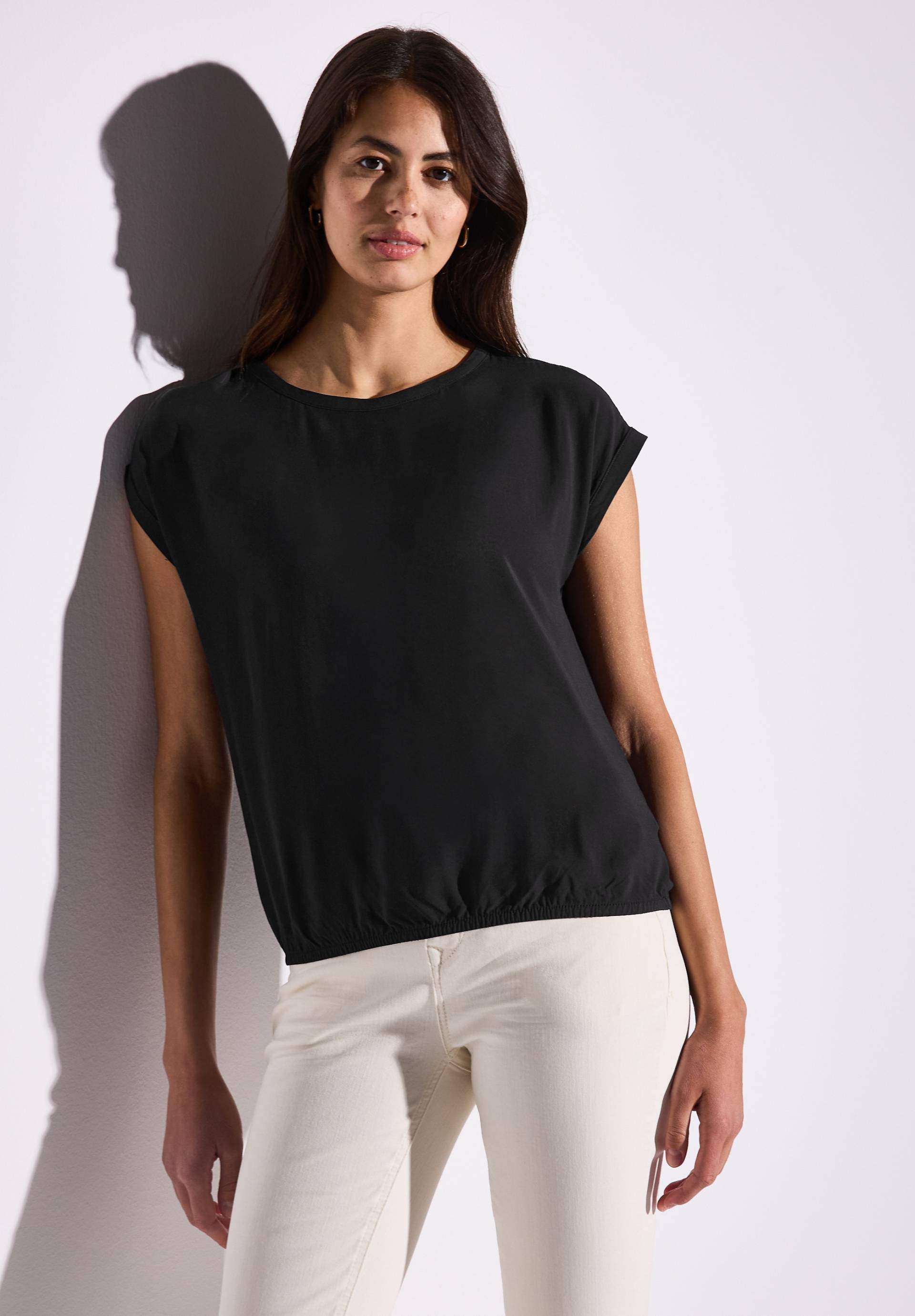 STREET ONE Kurzarmbluse, mit elastischen Saum von STREET ONE