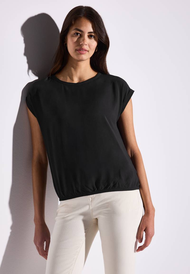 STREET ONE Kurzarmbluse, mit elastischen Saum von STREET ONE