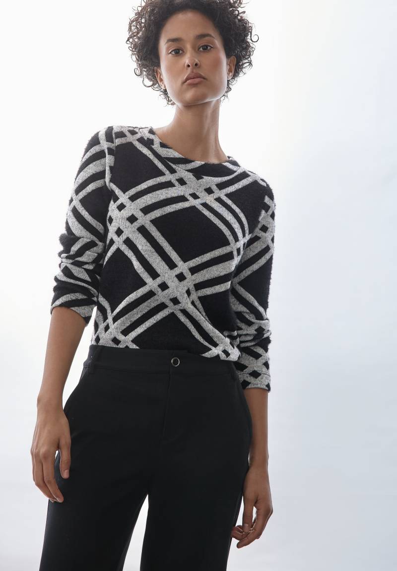 STREET ONE Strickpullover »mit Karomuster«, mit Karomuster von STREET ONE