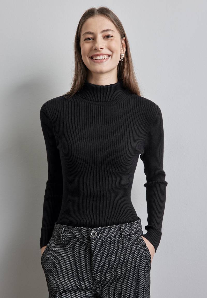 STREET ONE Rollkragenpullover, mit Rippstruktur von STREET ONE
