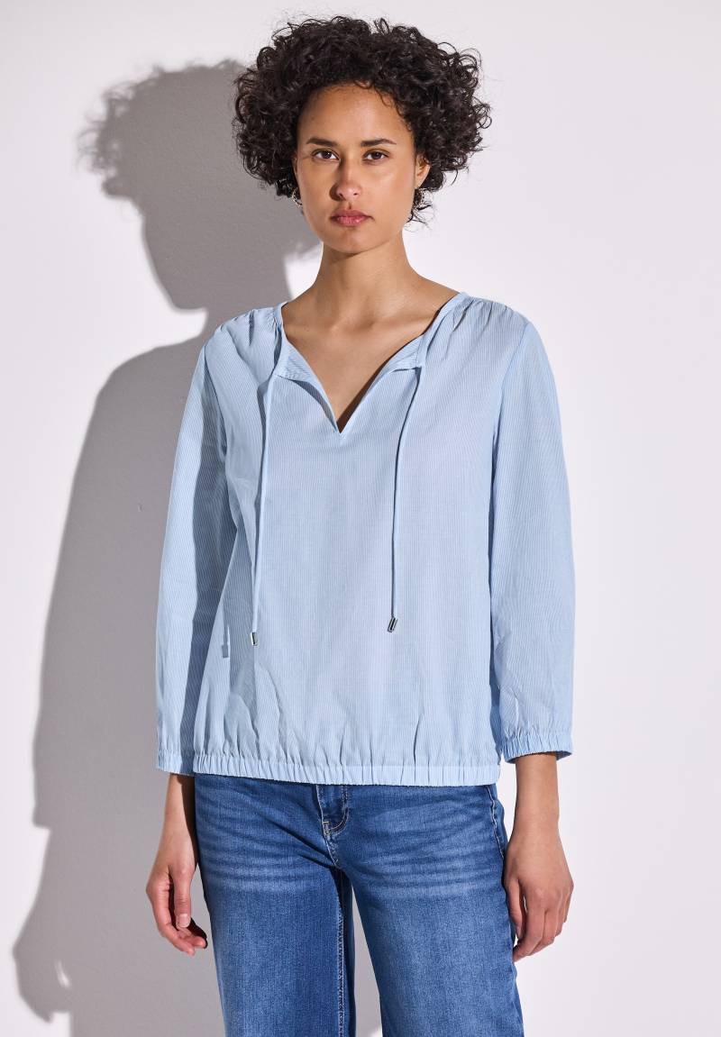 STREET ONE Shirtbluse, mit geschlitztem Ausschnitt mit Bändern von STREET ONE