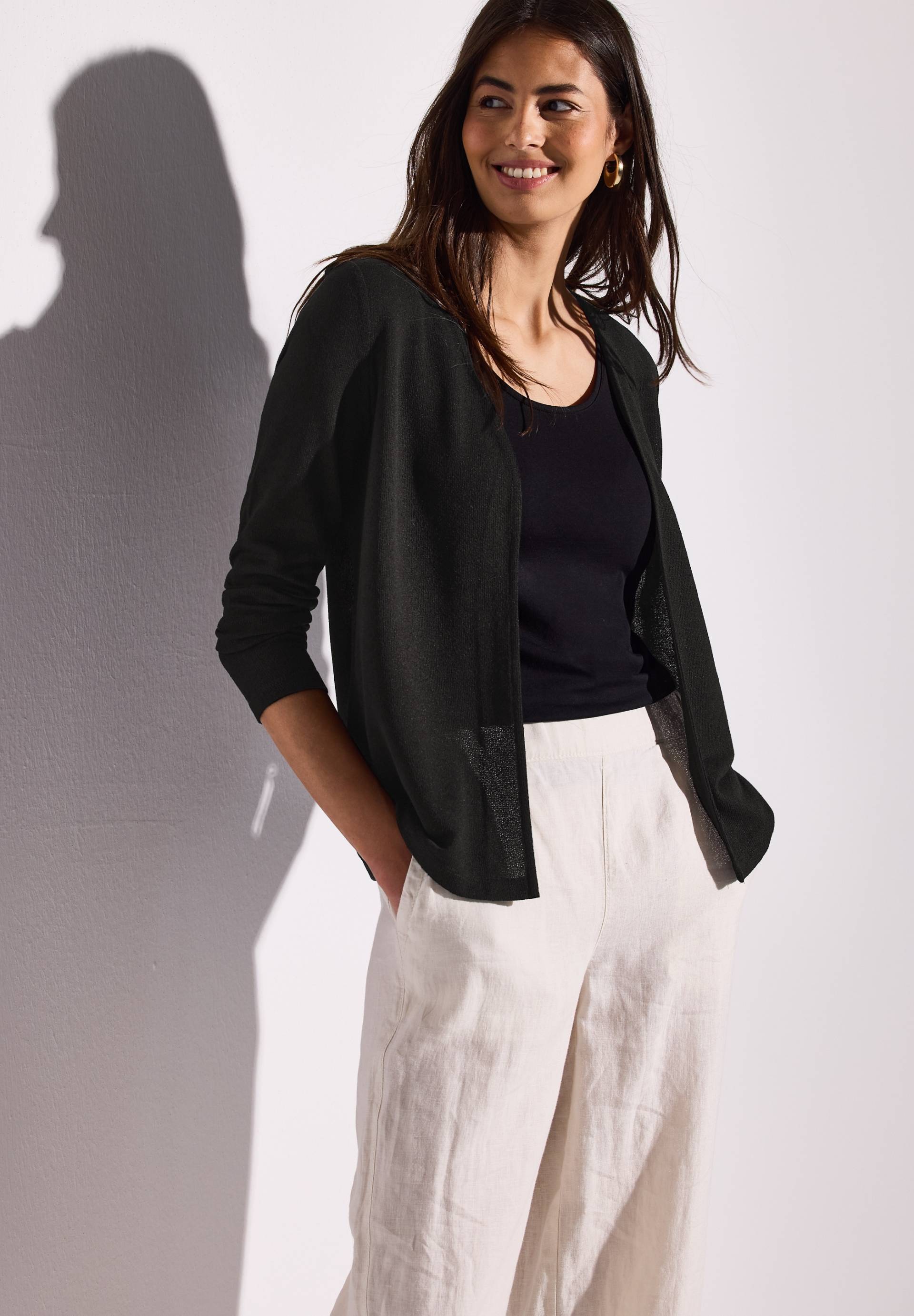 STREET ONE Shirtjacke »NETTE«, im Strick Look von STREET ONE