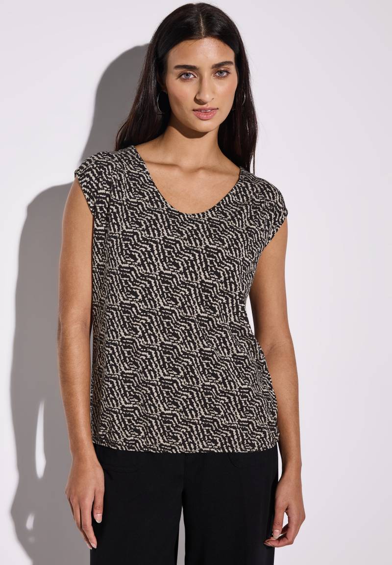 STREET ONE Shirttop, mit grafischem Muster und V-Ausschnitt von STREET ONE