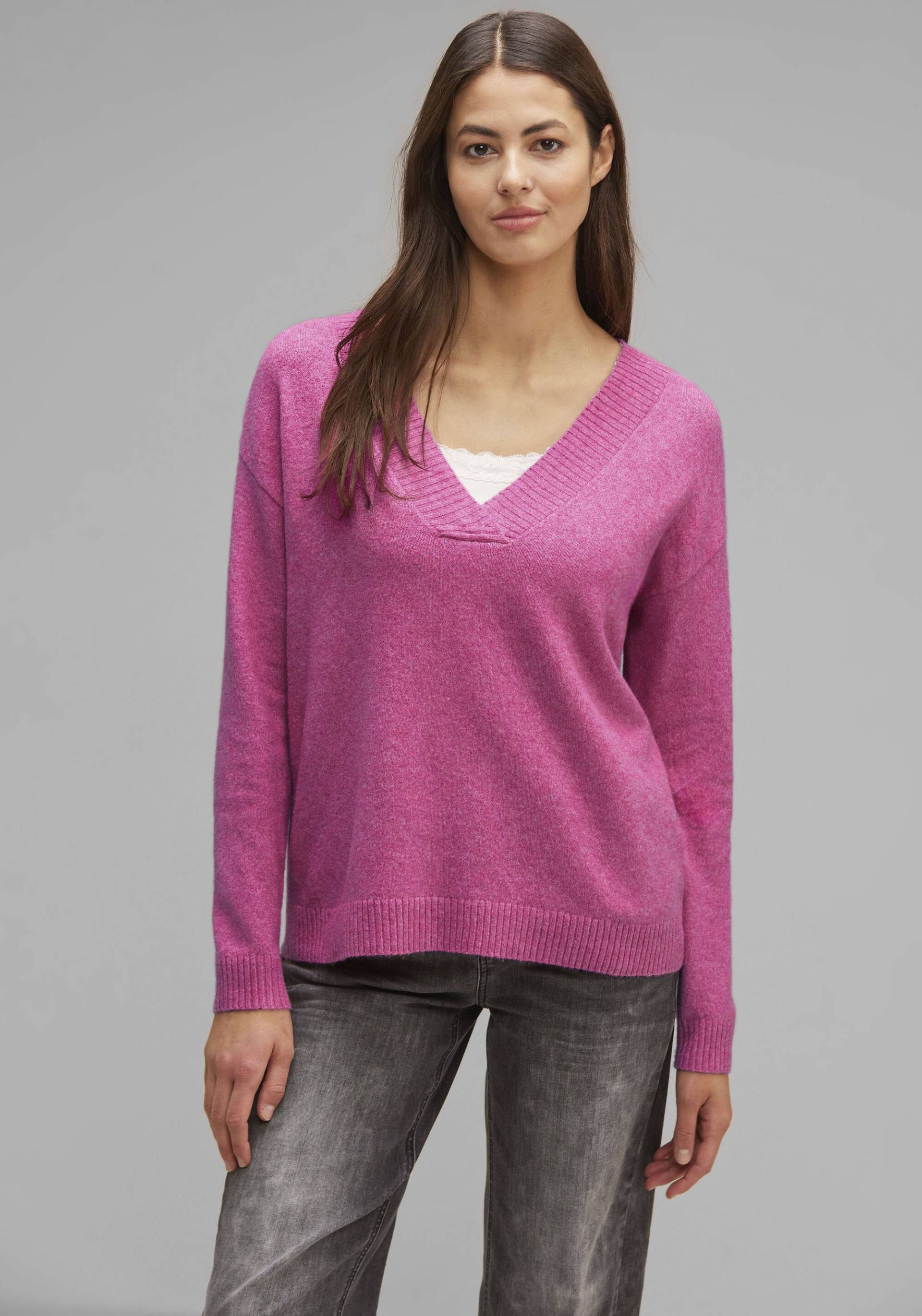 STREET ONE Strickpullover, in melierter Optik von STREET ONE