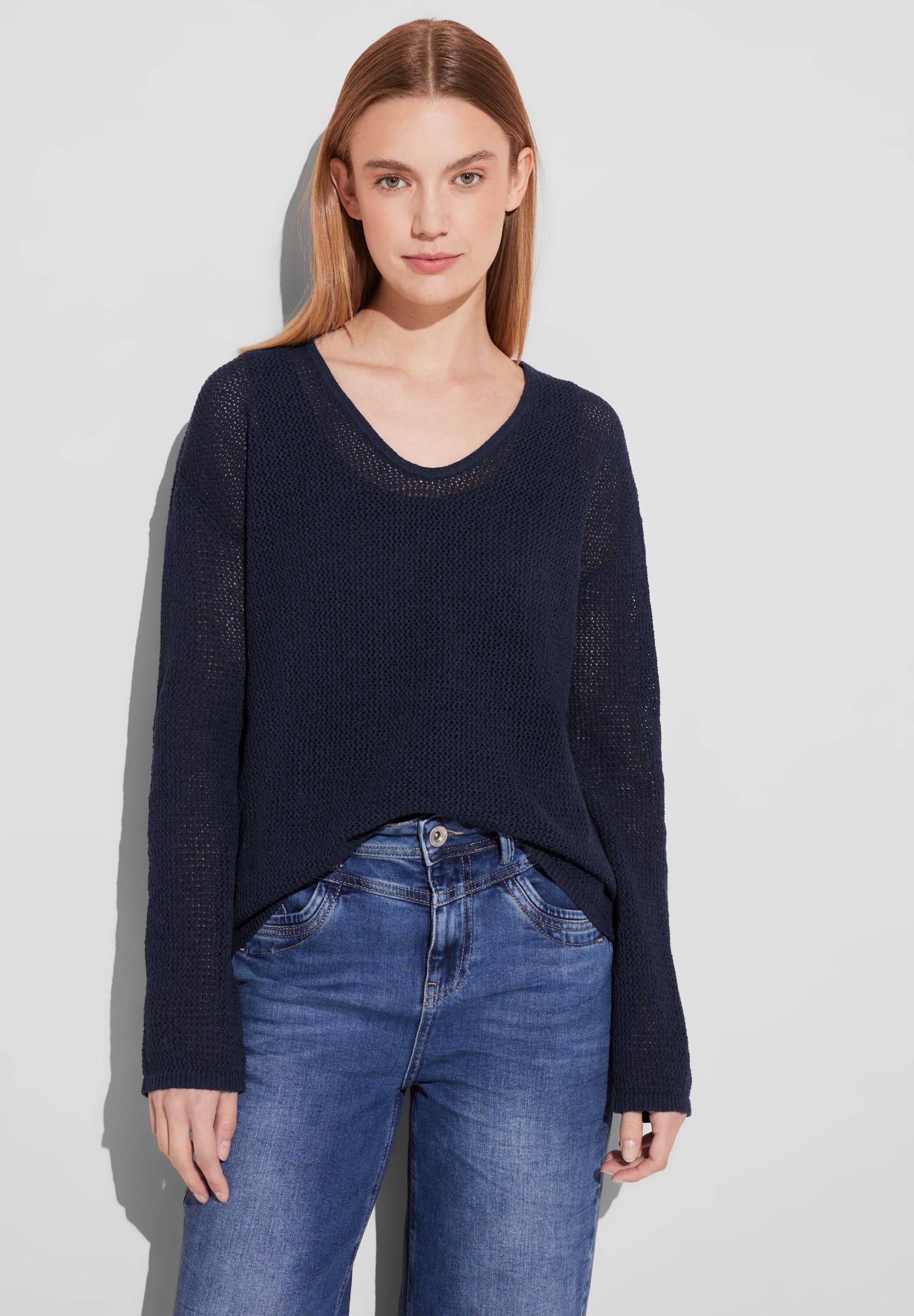 STREET ONE Strickpullover, mit transparentem Muster von STREET ONE