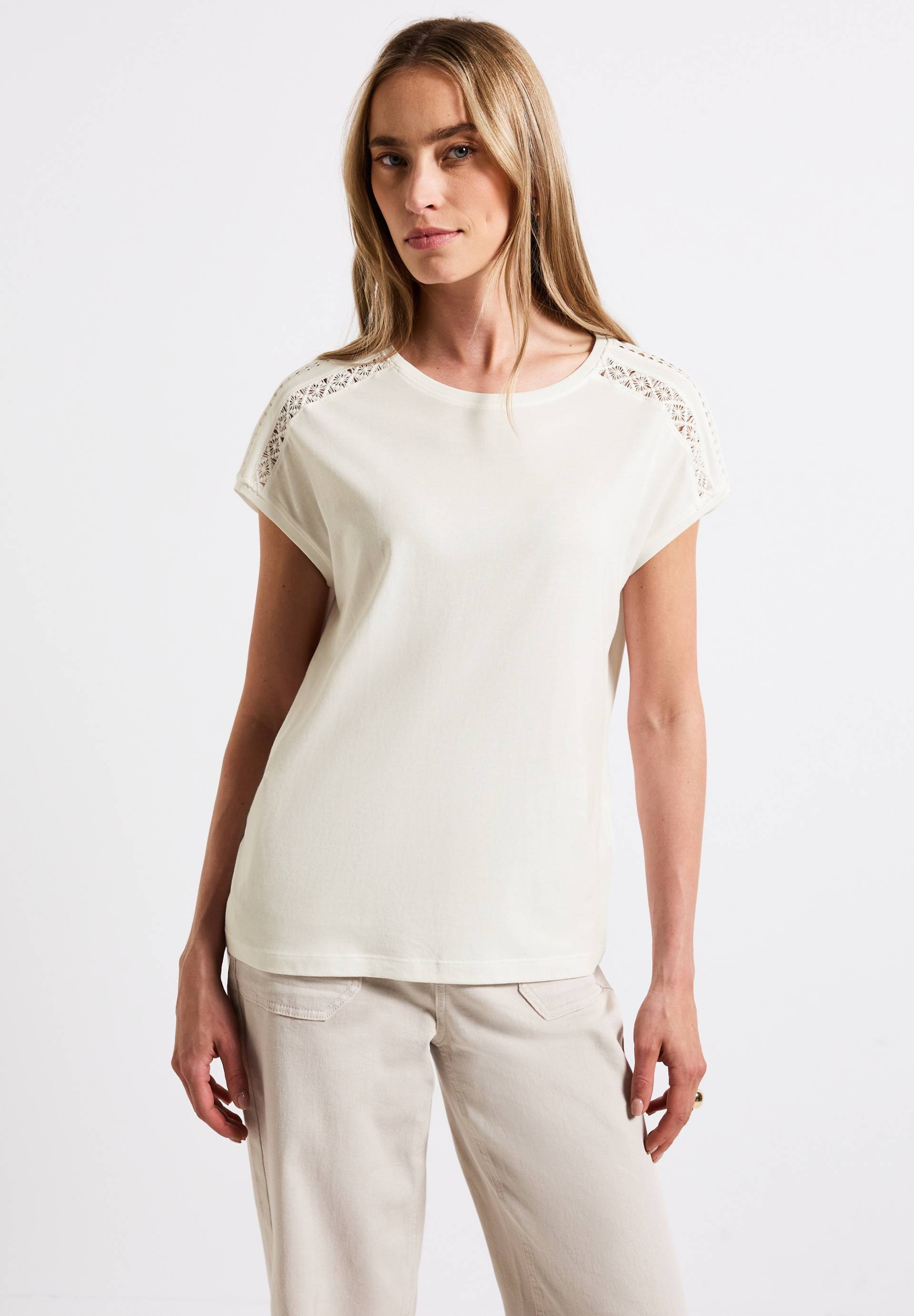 STREET ONE T-Shirt, mit Häkeldetails von STREET ONE