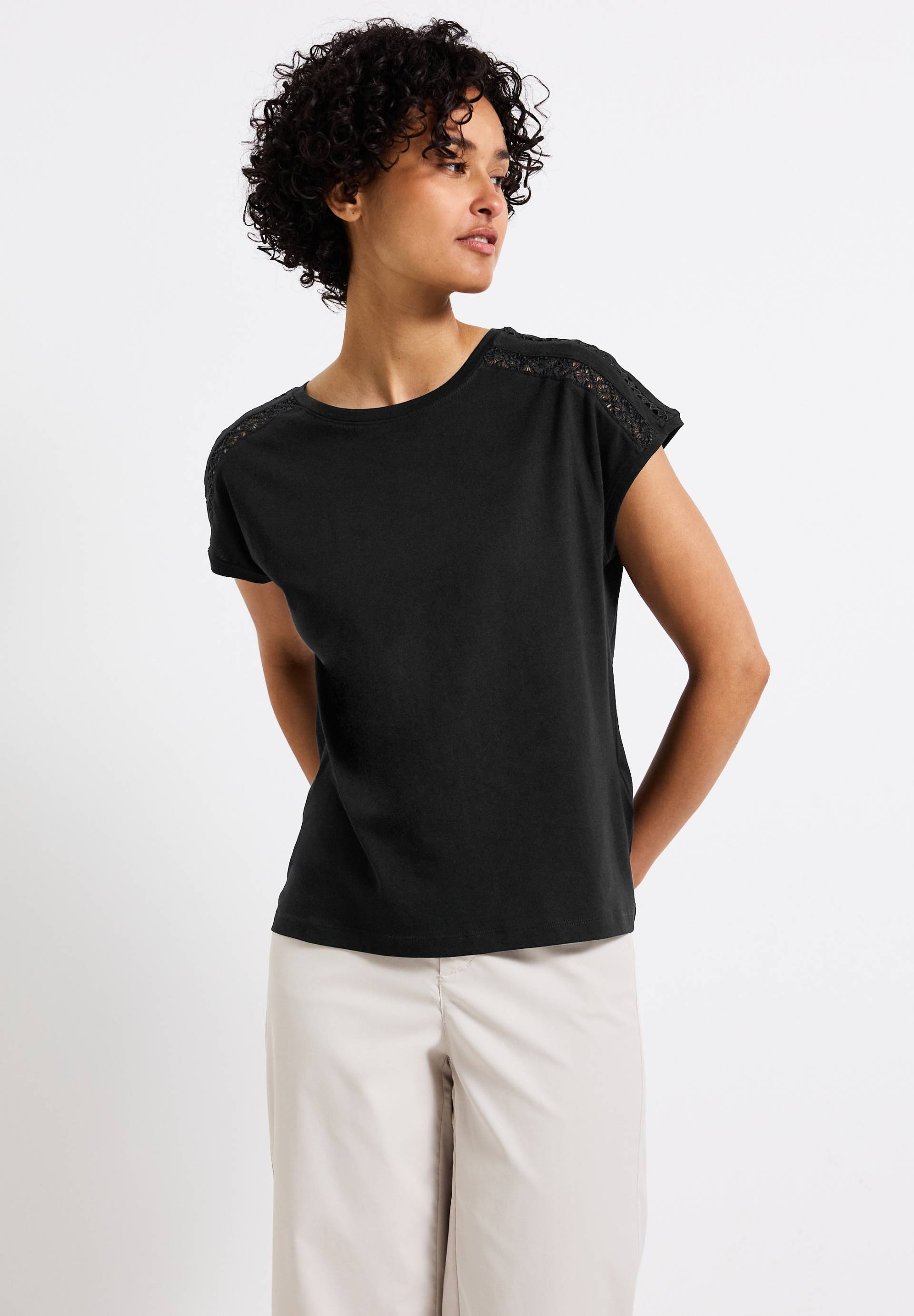 STREET ONE T-Shirt, mit Häkeldetails von STREET ONE