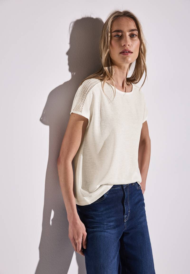 STREET ONE T-Shirt, mit Spitzendetail von STREET ONE