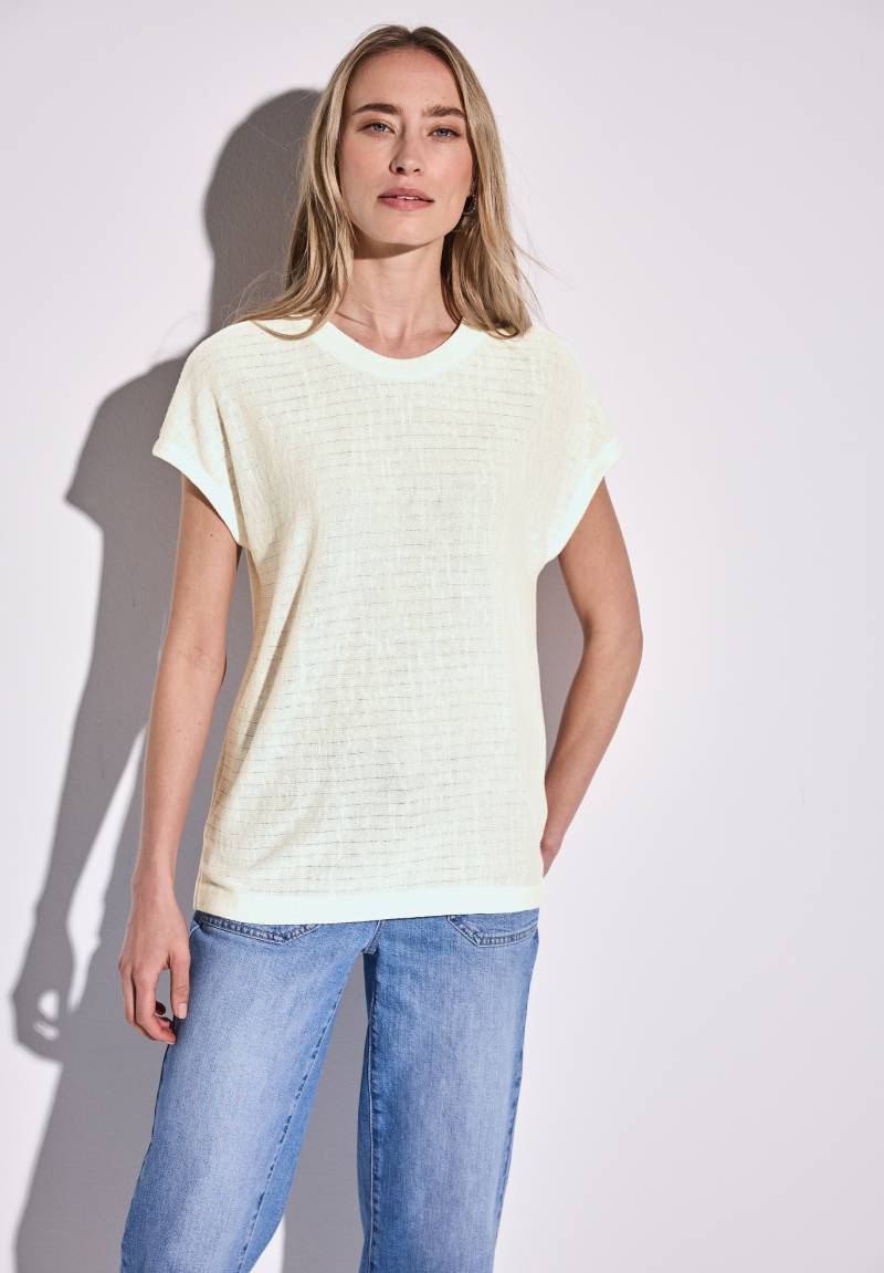 STREET ONE T-Shirt, mit Streifenstruktur von STREET ONE