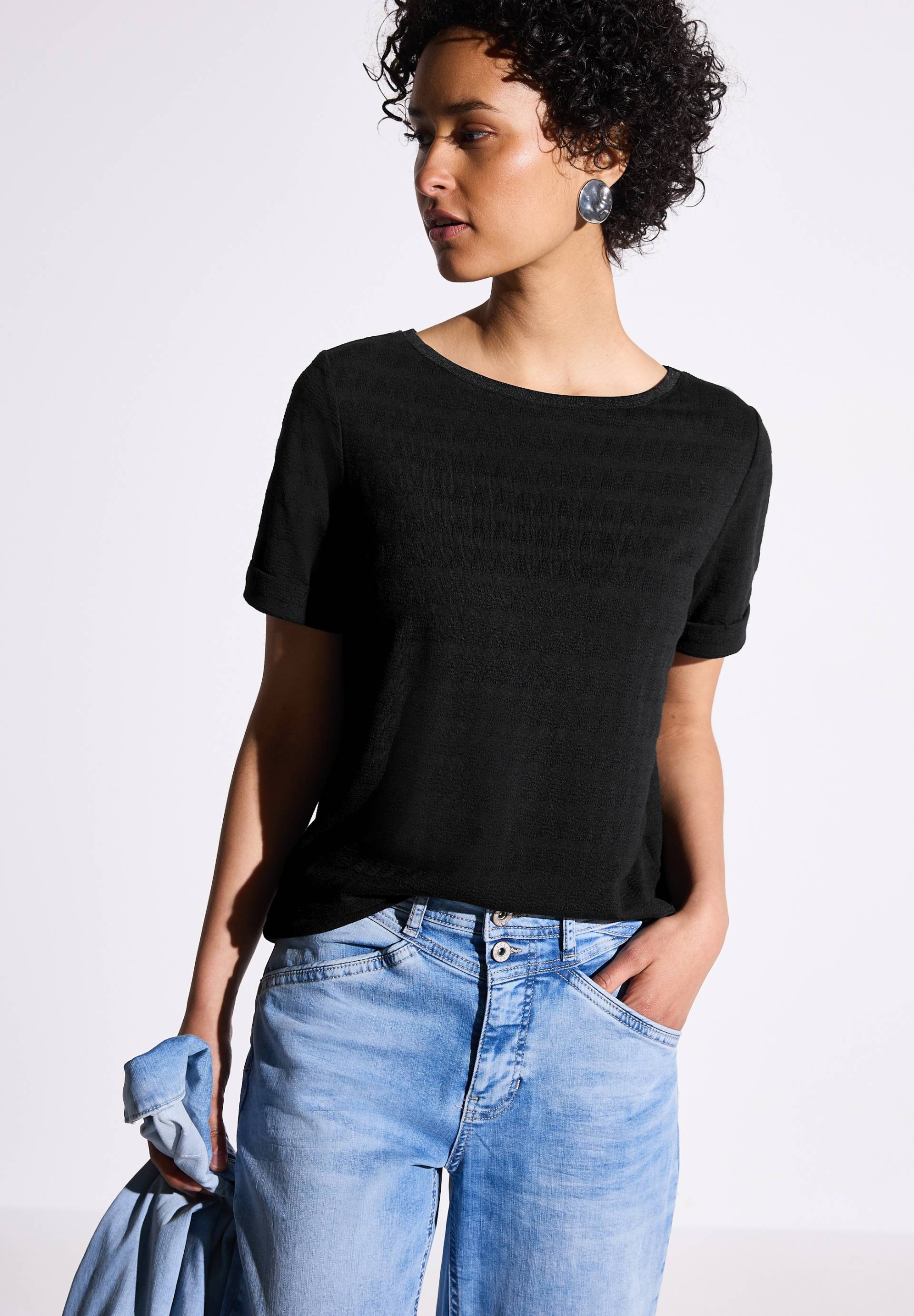 STREET ONE T-Shirt, mit Struktur Muster von STREET ONE