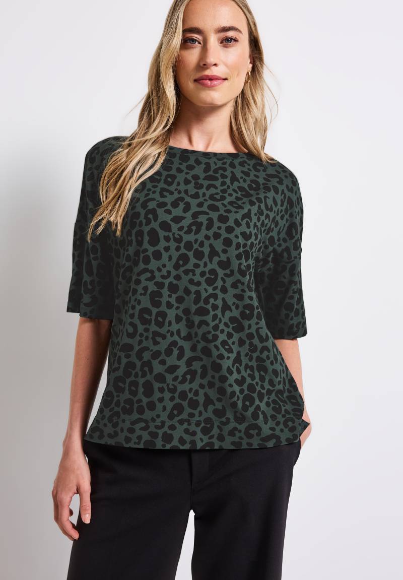STREET ONE T-Shirt »NEW CRISTA«, im Leo-Look von STREET ONE