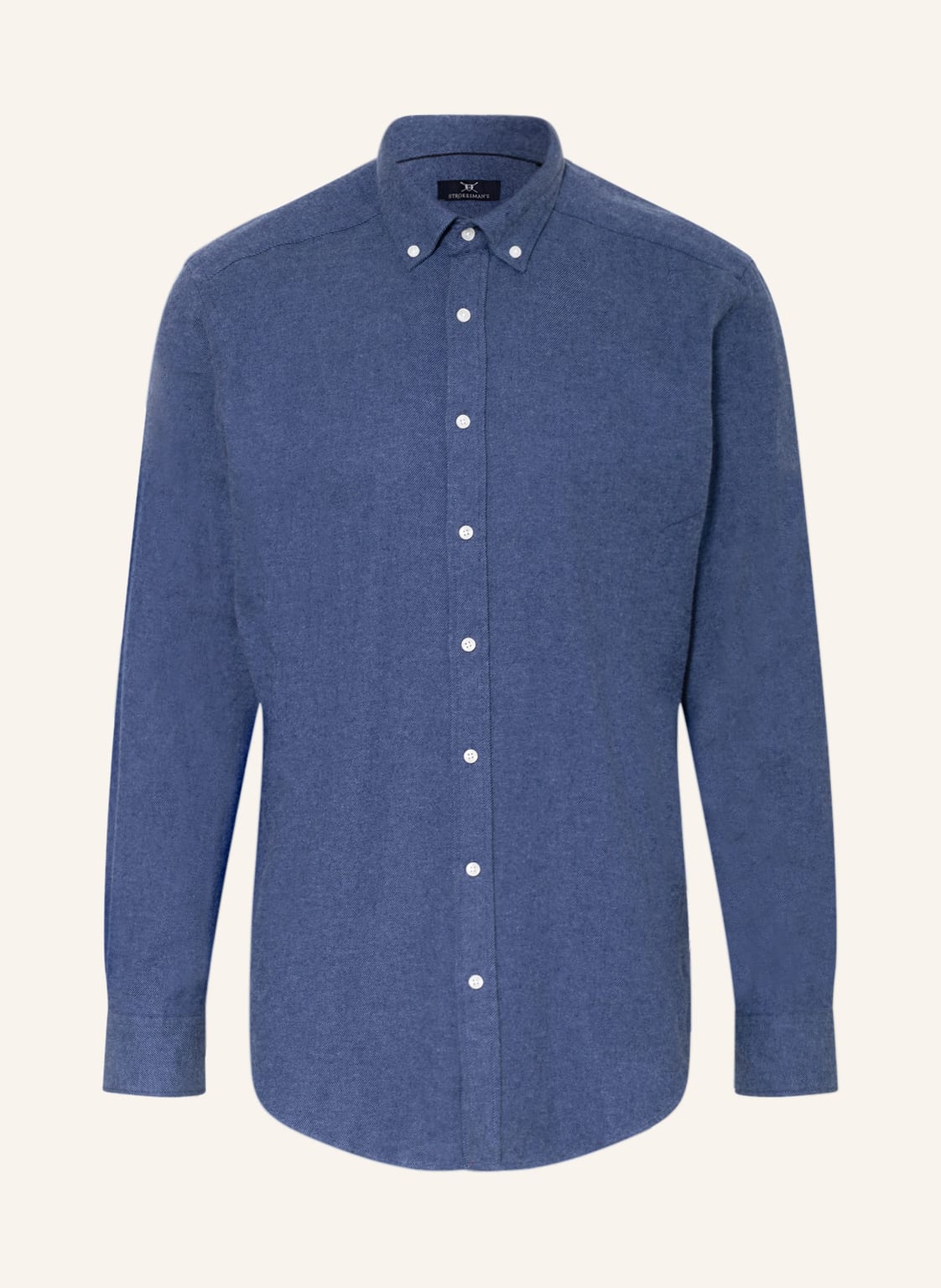 Strokesman's Flanellhemd Modern Fit blau von STROKESMAN'S