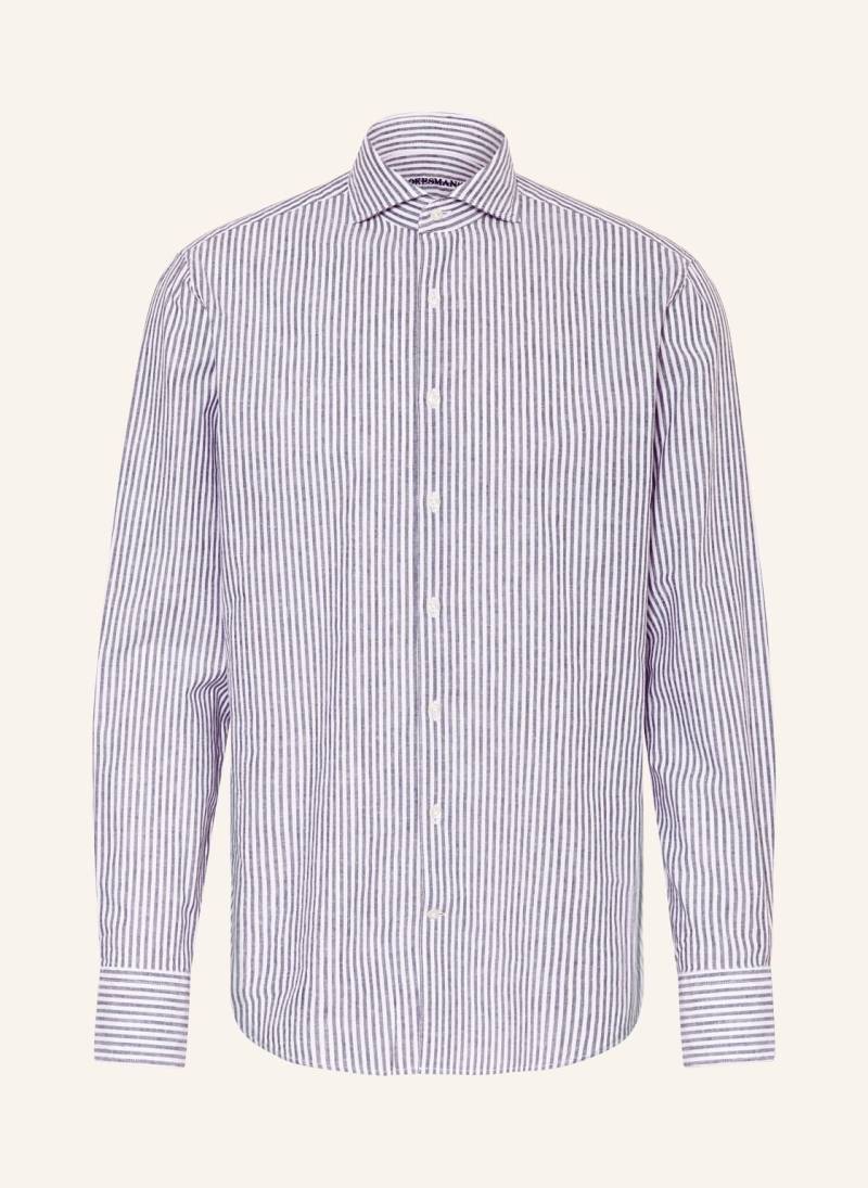 Strokesman's Hemd Regular Fit Mit Leinen blau von STROKESMAN'S