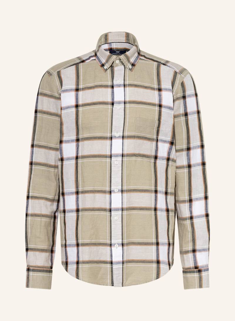Strokesman's Hemd Regular Fit Mit Leinen gruen von STROKESMAN'S