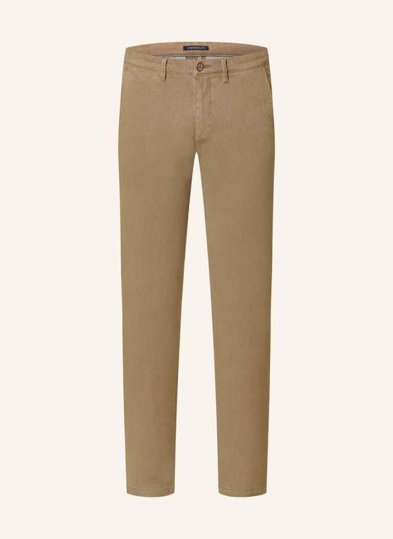 Strokesman's Piqué-Chino Slim Fit braun von STROKESMAN'S