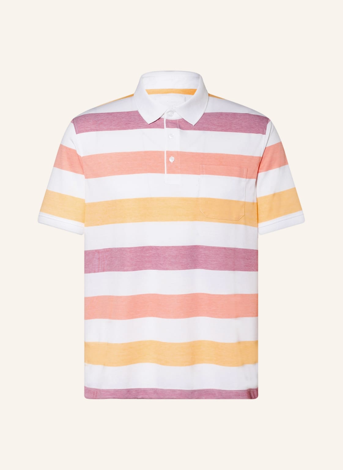 Strokesman's Piqué-Poloshirt Regular Fit weiss von STROKESMAN'S