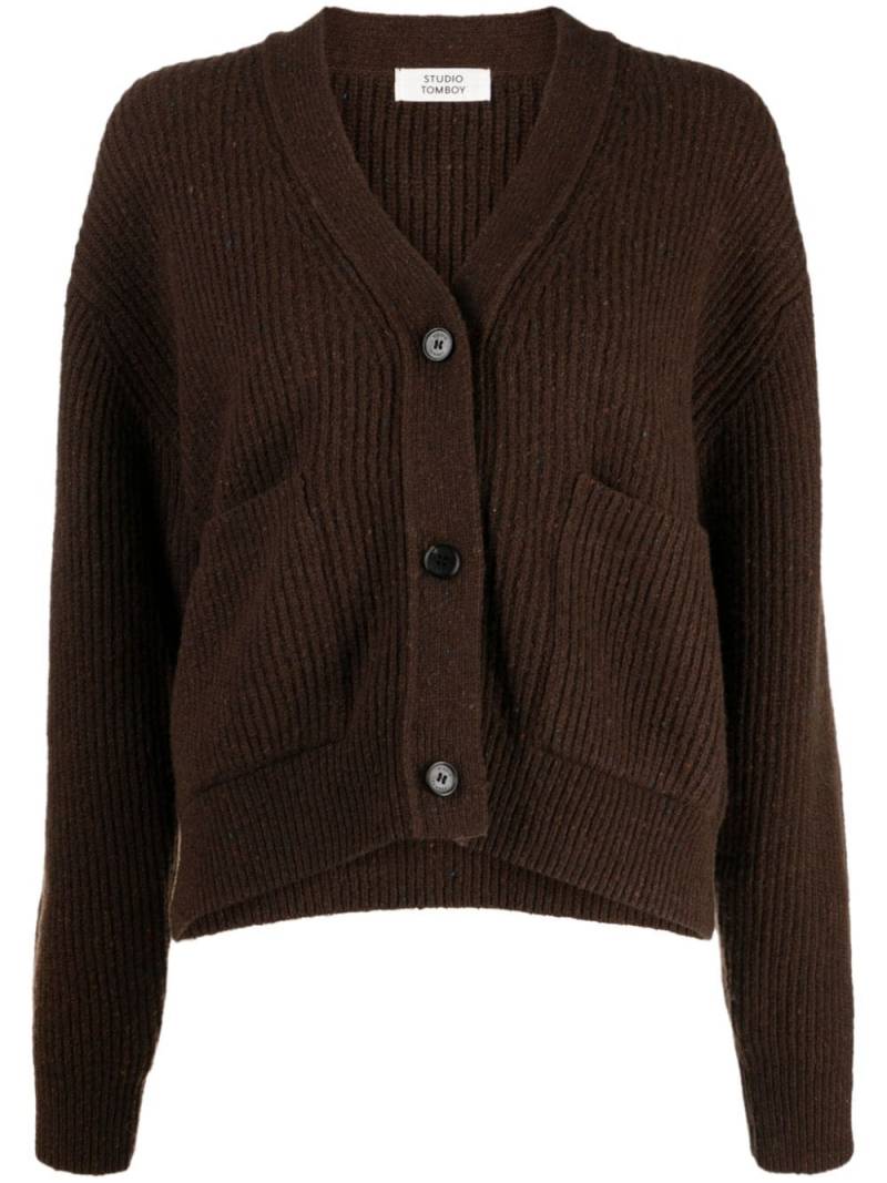 STUDIO TOMBOY V-neck cropped cardigan - Brown von STUDIO TOMBOY