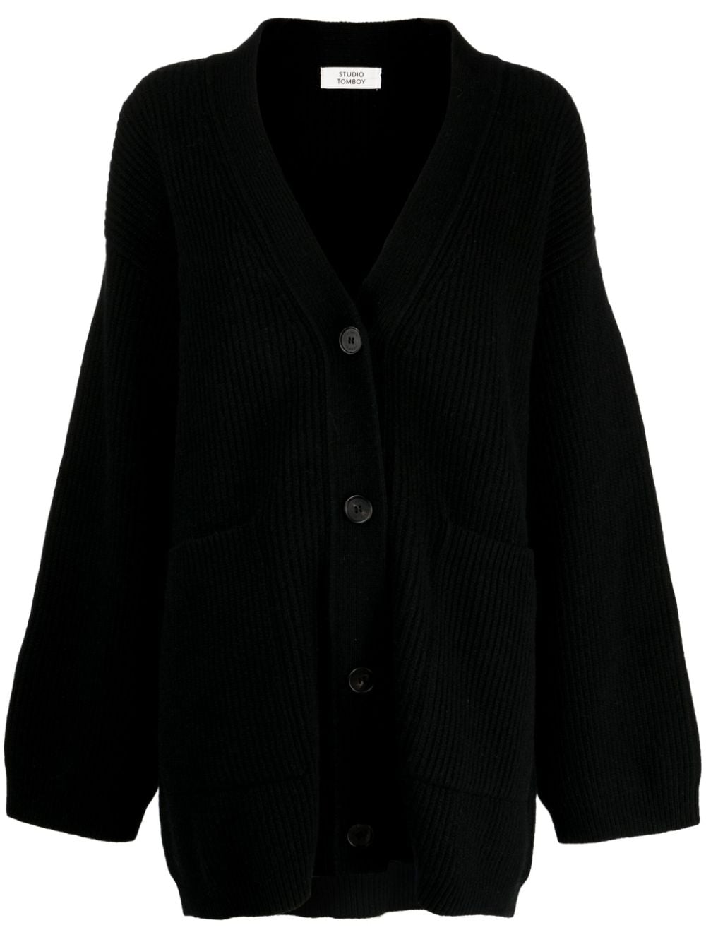 STUDIO TOMBOY V-neck wool-blend cardigan - Black von STUDIO TOMBOY