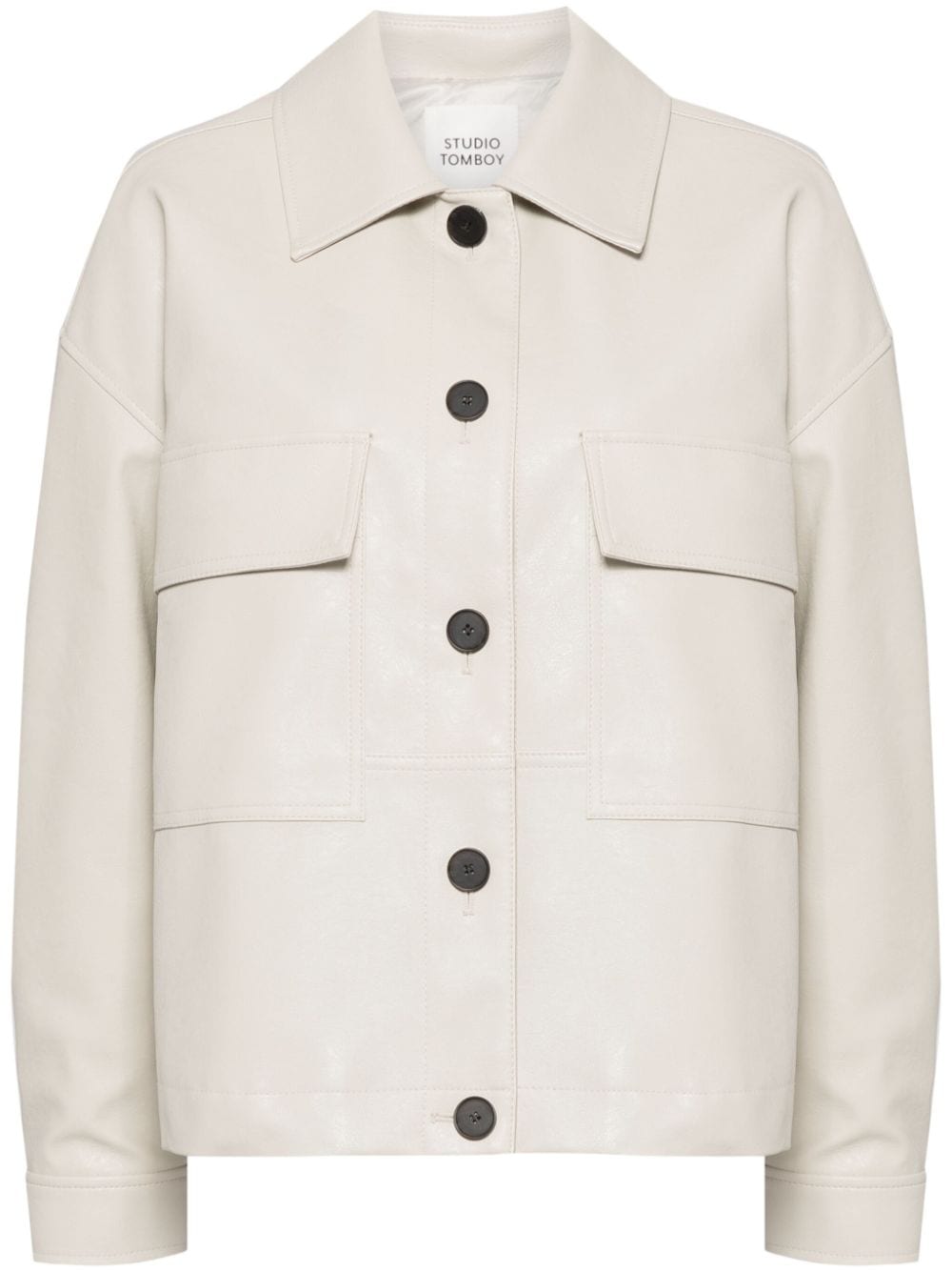 STUDIO TOMBOY button-up faux-leather jacket - Neutrals von STUDIO TOMBOY