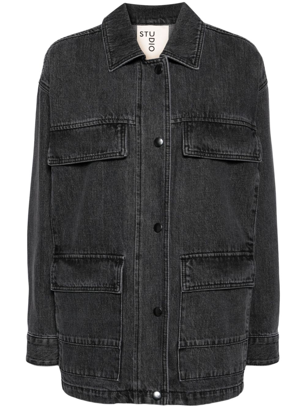 STUDIO TOMBOY cargo-pocket denim jacket - Black von STUDIO TOMBOY