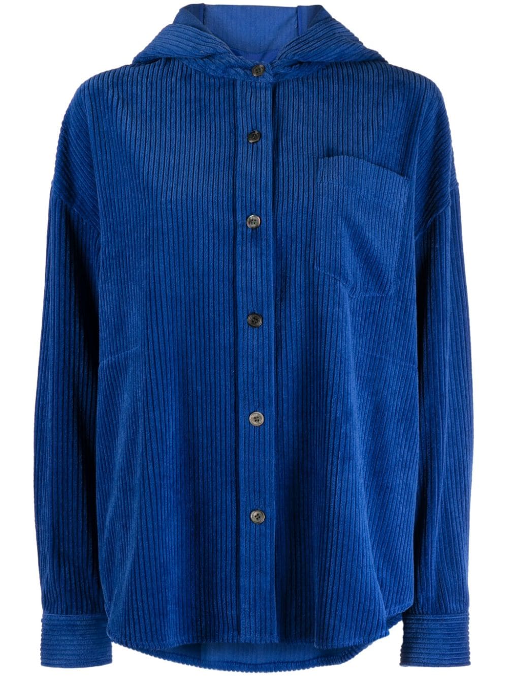 STUDIO TOMBOY corduroy hooded shirt - Blue von STUDIO TOMBOY