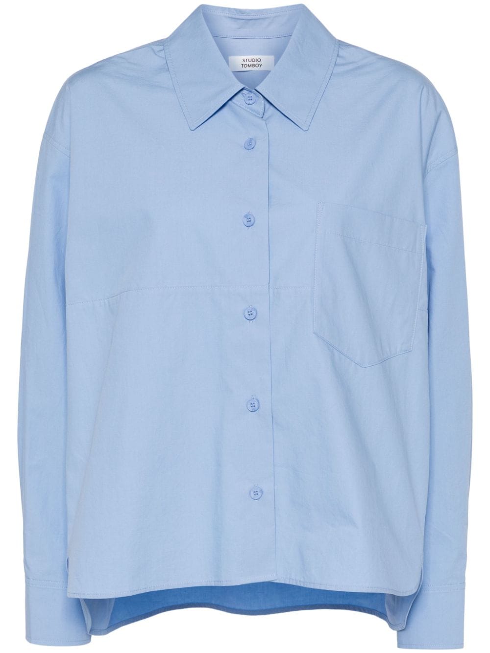 STUDIO TOMBOY high-low hem cotton shirt - Blue von STUDIO TOMBOY