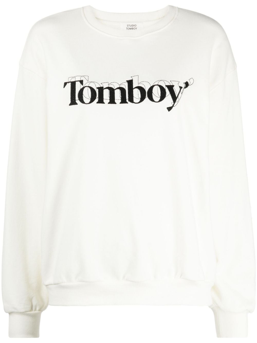 STUDIO TOMBOY logo-embroidered cotton sweatshirt - Neutrals von STUDIO TOMBOY