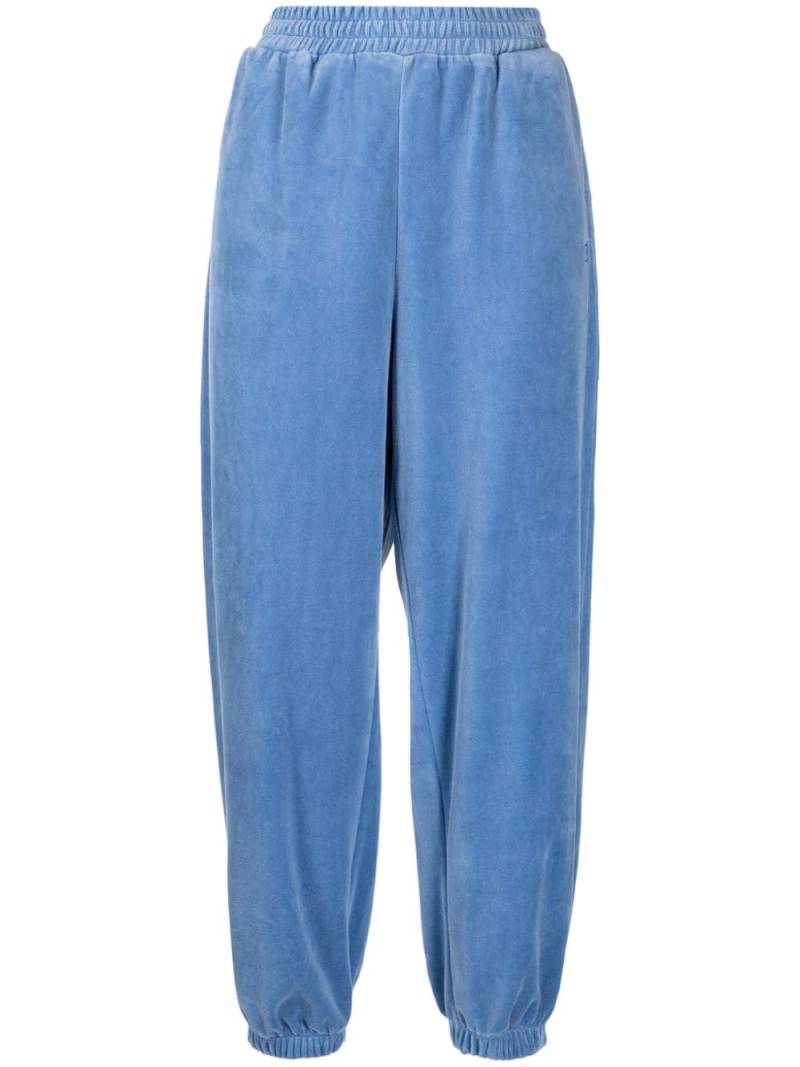 STUDIO TOMBOY logo-embroidered velvet-finish track pants - Blue von STUDIO TOMBOY