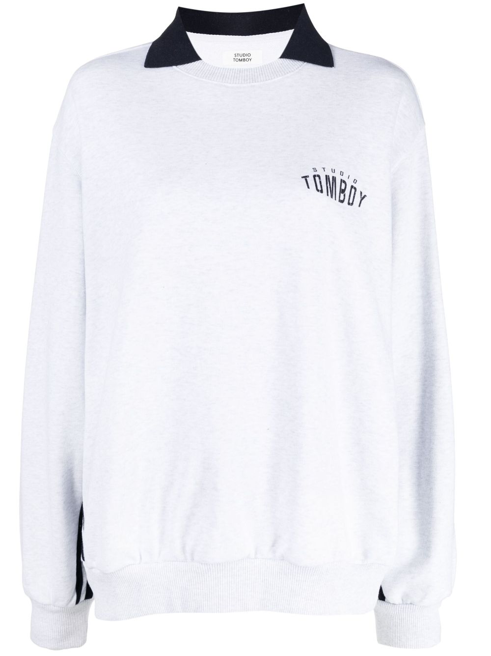 STUDIO TOMBOY logo-print stripe-detail sweatshirt - Grey von STUDIO TOMBOY