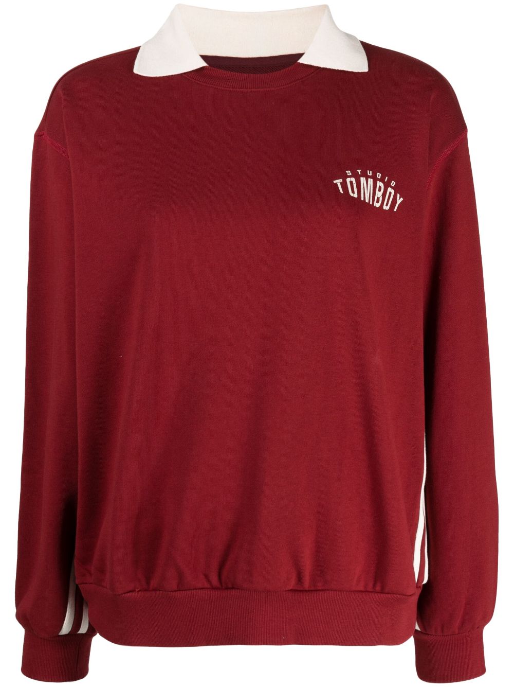 STUDIO TOMBOY logo-print stripe-detail sweatshirt - Red von STUDIO TOMBOY