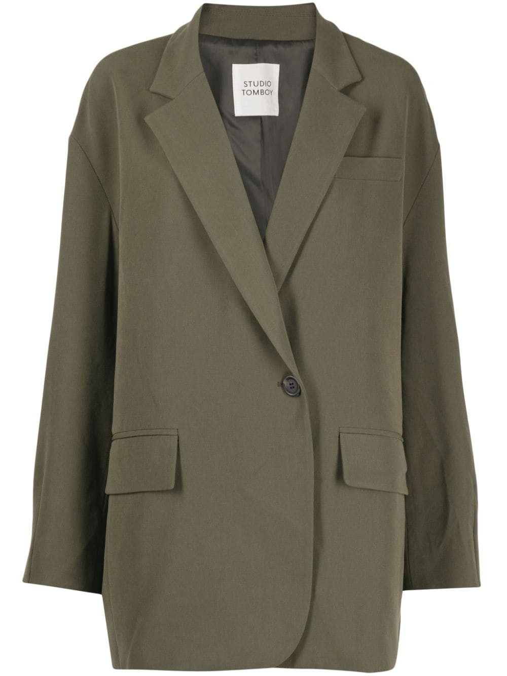 STUDIO TOMBOY off-centre single-breasted blazer - Green von STUDIO TOMBOY