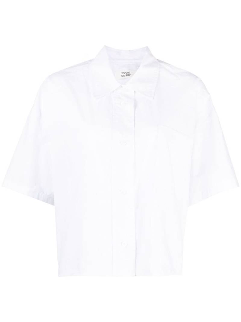 STUDIO TOMBOY patch-pocket cropped shirt - White von STUDIO TOMBOY