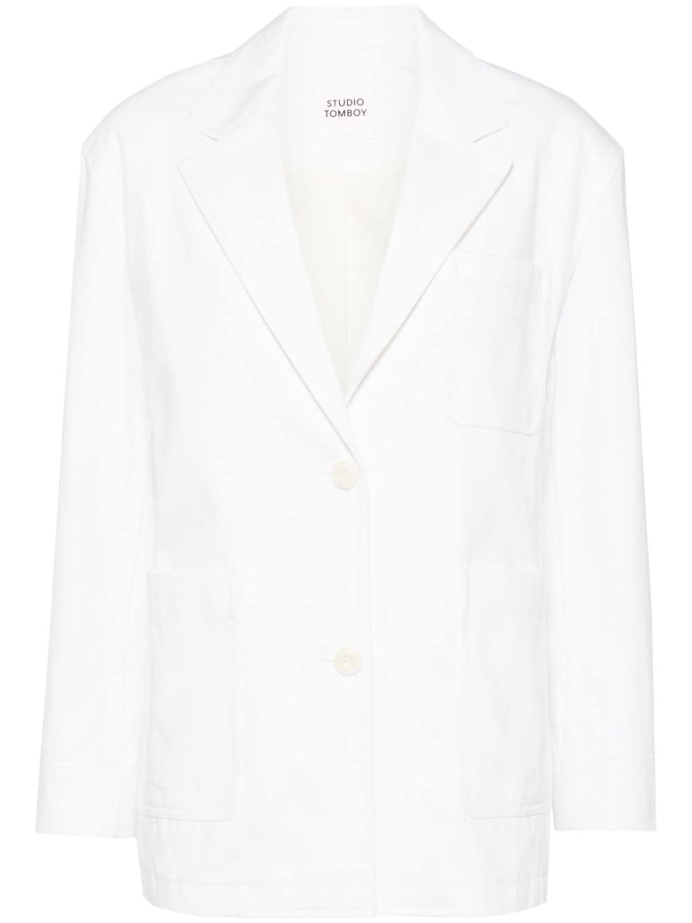 STUDIO TOMBOY single-breasted cotton blazer - White von STUDIO TOMBOY