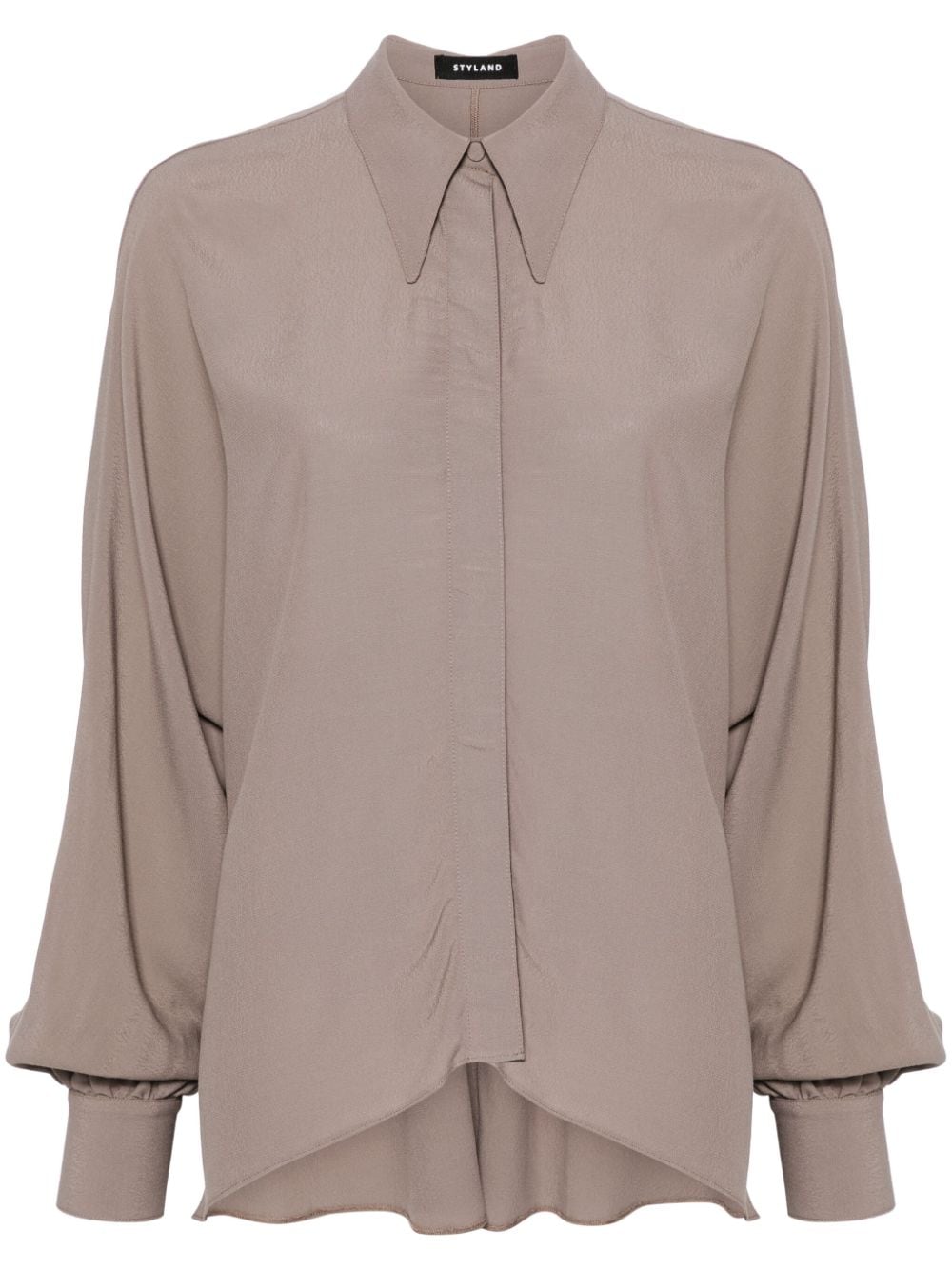 STYLAND batwing-style crepe shirt - Grey von STYLAND