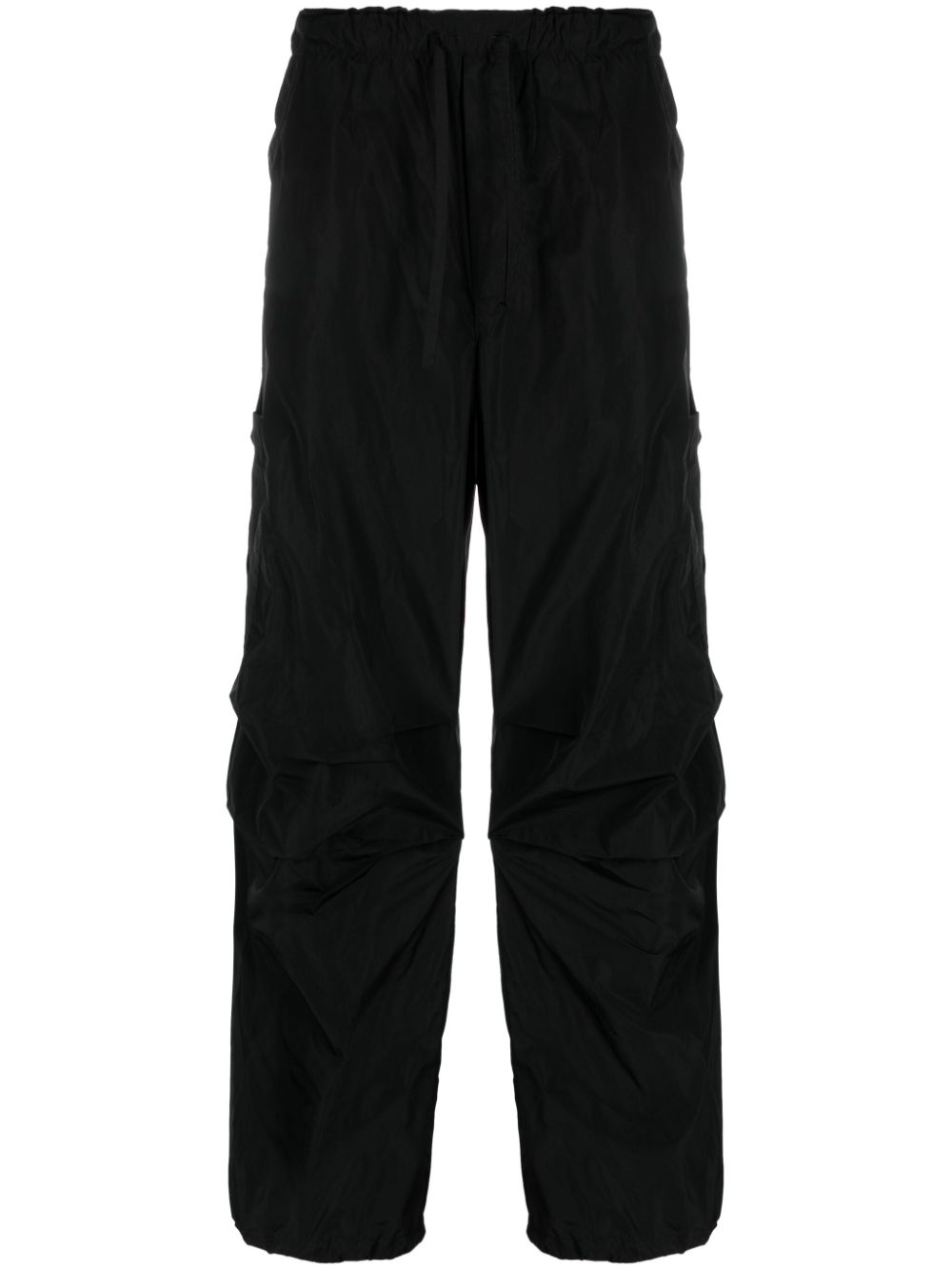 STYLAND elasticated-waist straight-leg trousers - Black von STYLAND