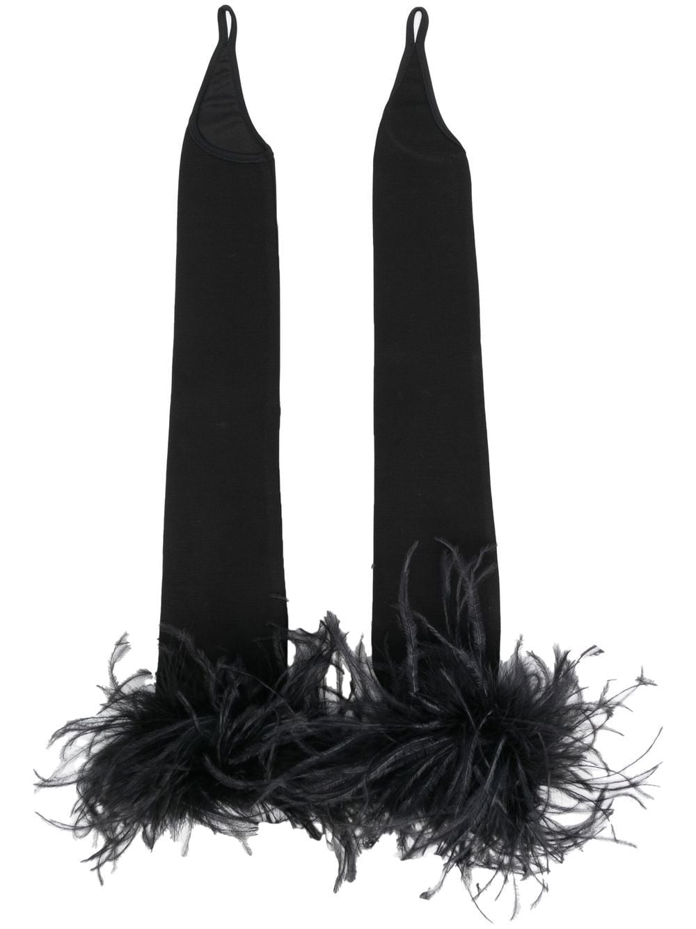 STYLAND feather-trim fingerless gloves - Black von STYLAND