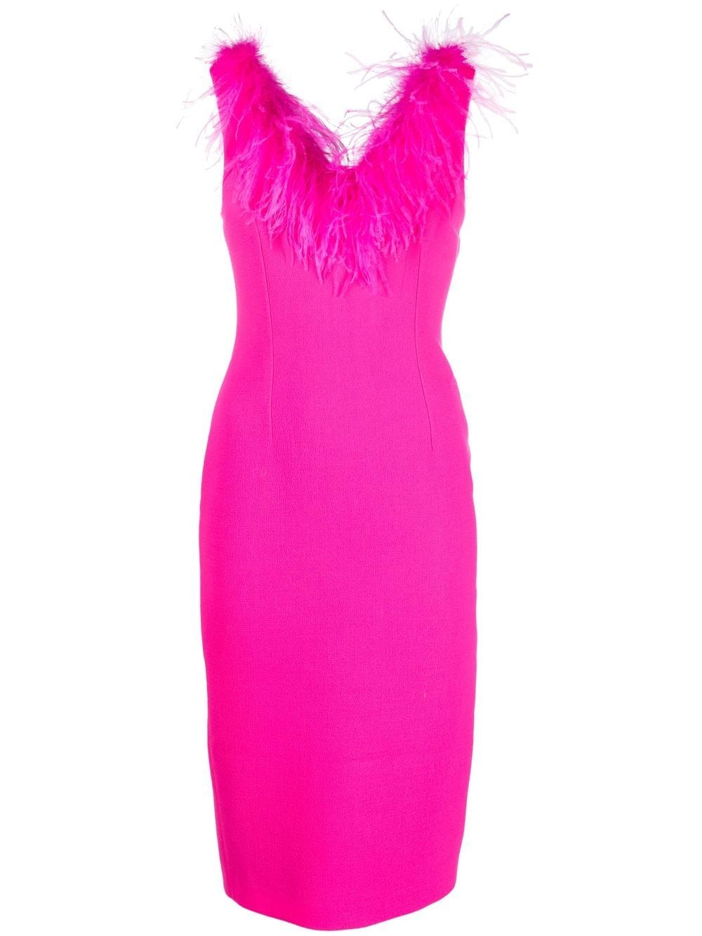 STYLAND feather-trim midi dress - Pink von STYLAND