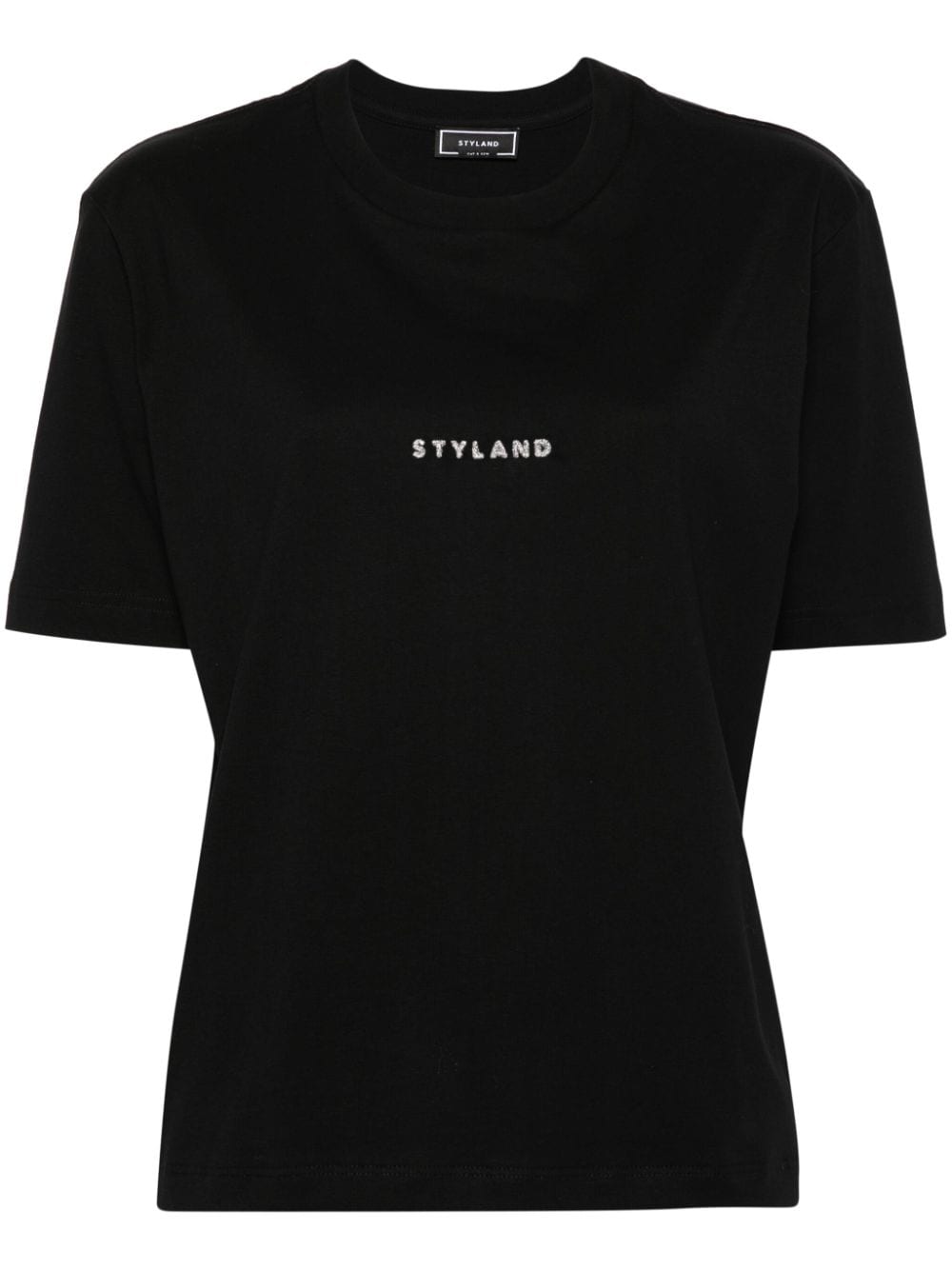 STYLAND glitter-detail cotton T-shirt - Black von STYLAND