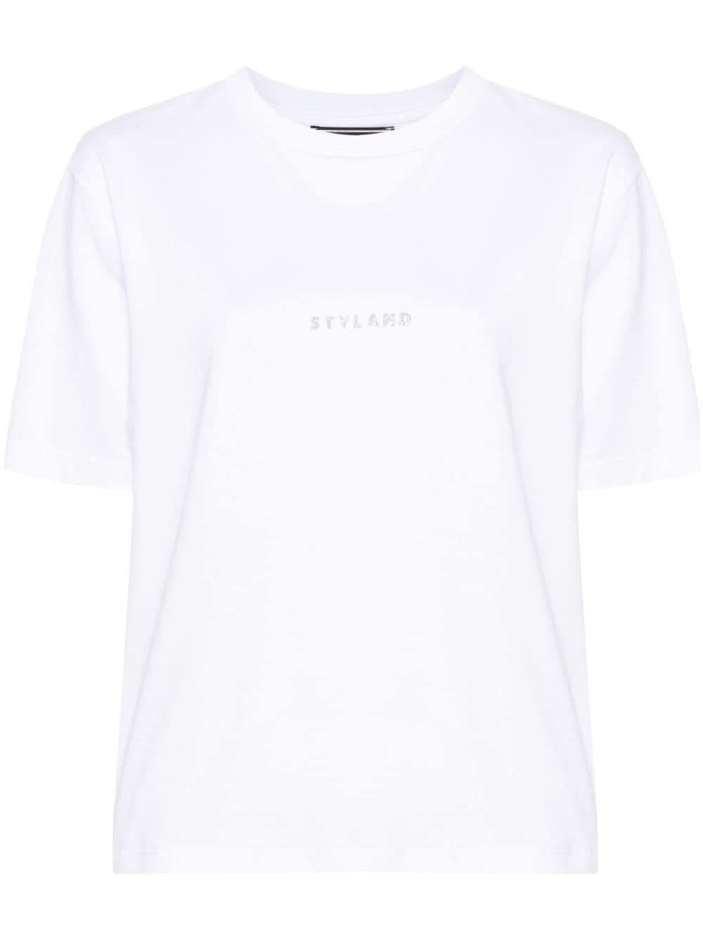 STYLAND glitter-detail cotton T-shirt - White von STYLAND