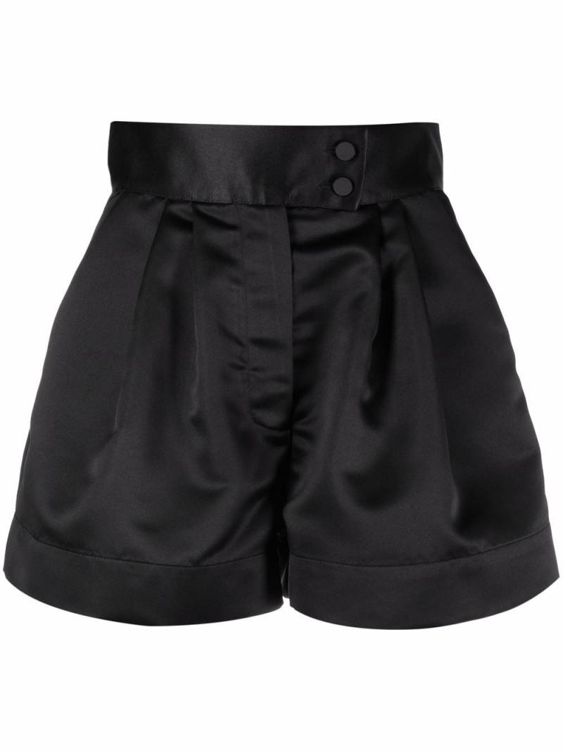 STYLAND high-waisted satin shorts - Black von STYLAND