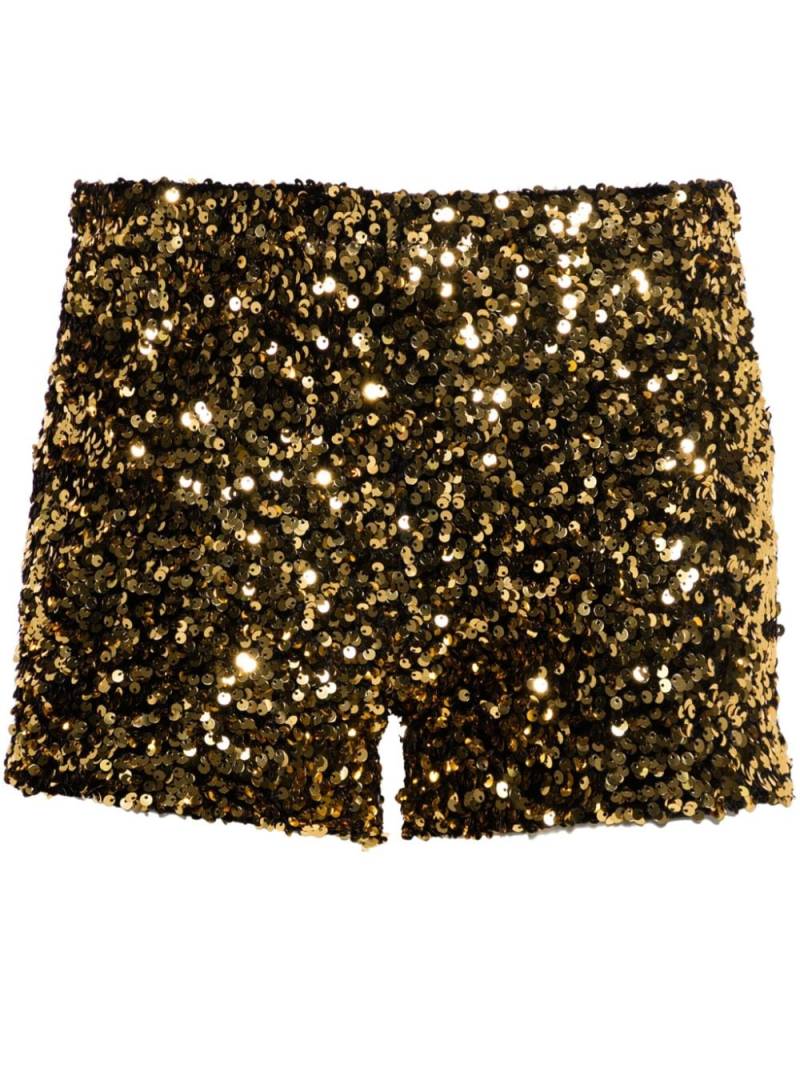 STYLAND mid-rise sequined shorts - Gold von STYLAND