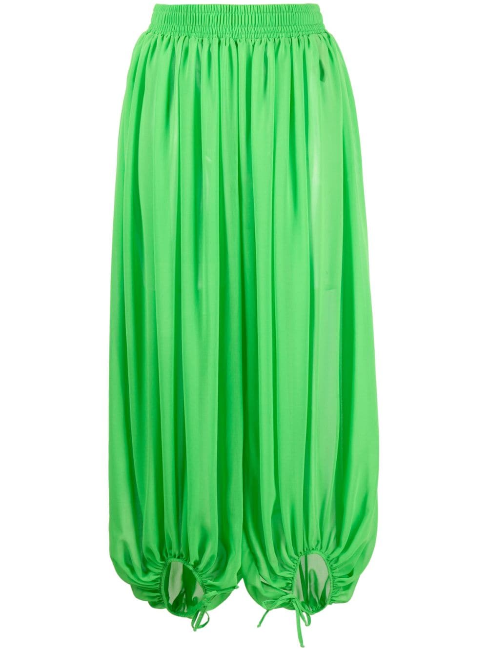 STYLAND pleated cropped balloon trousers - Green von STYLAND