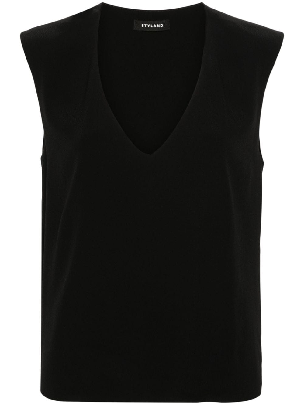 STYLAND sleeveless crepe blouse - Black von STYLAND