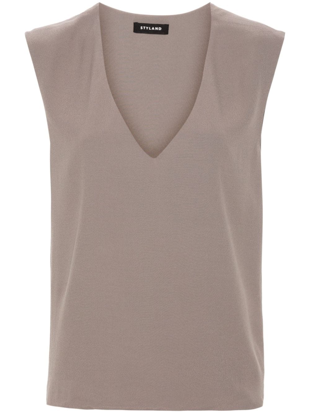 STYLAND sleeveless crepe blouse - Grey von STYLAND