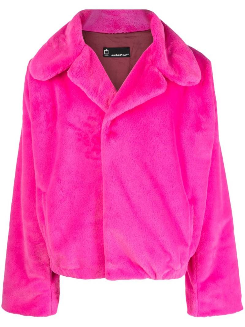 STYLAND spread-collar faux-fur jacket - Pink von STYLAND