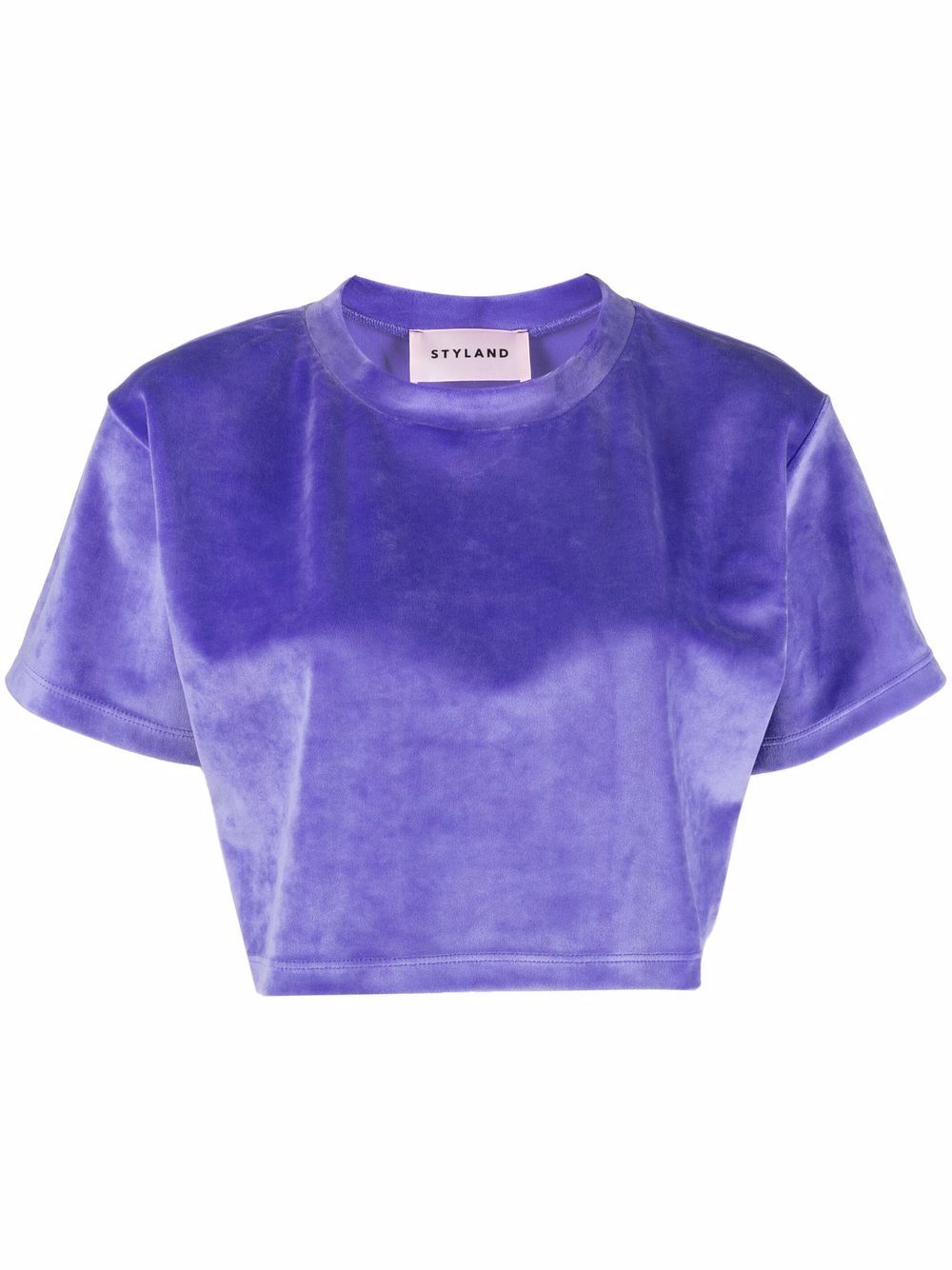 STYLAND velvet-effect cropped T-shirt - Purple von STYLAND