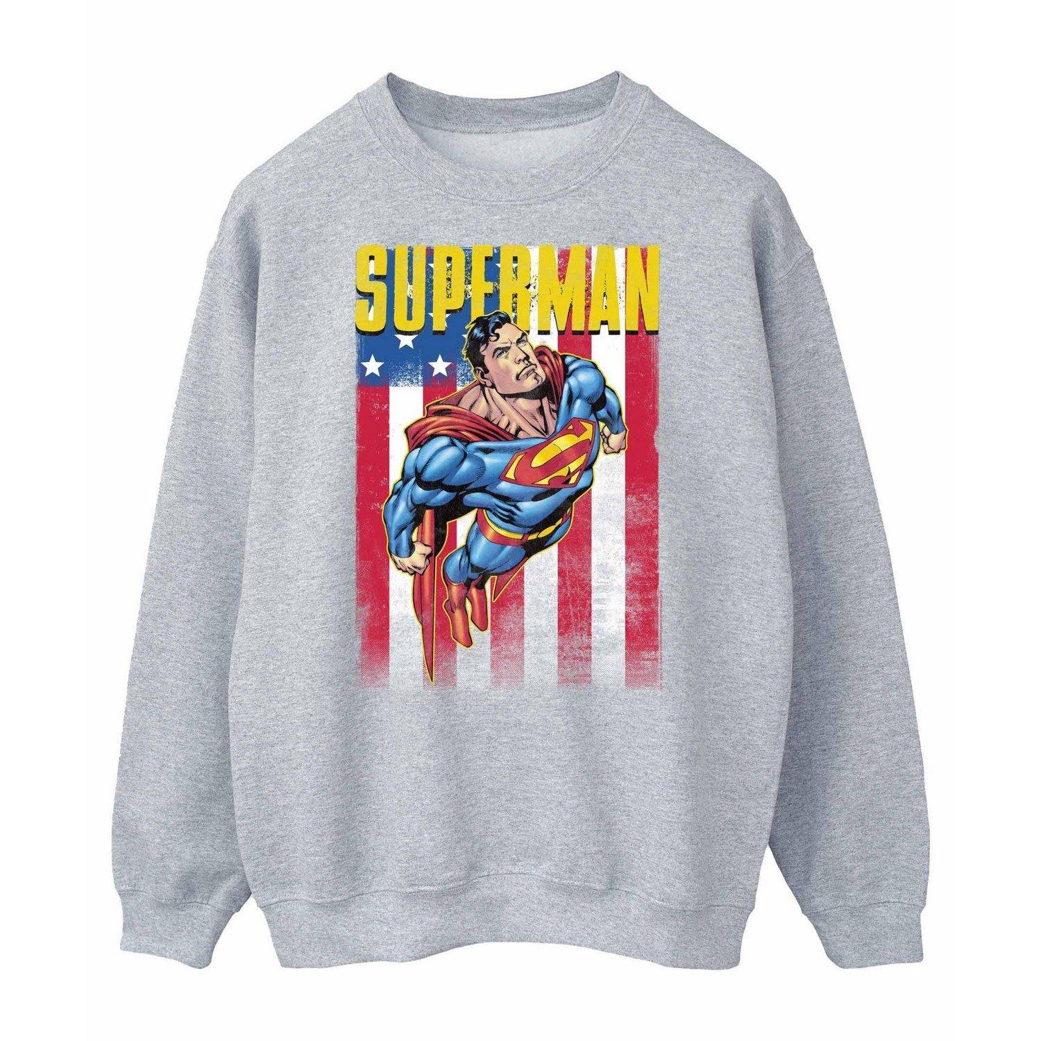 Flight Sweatshirt Herren Grau M von SUPERMAN