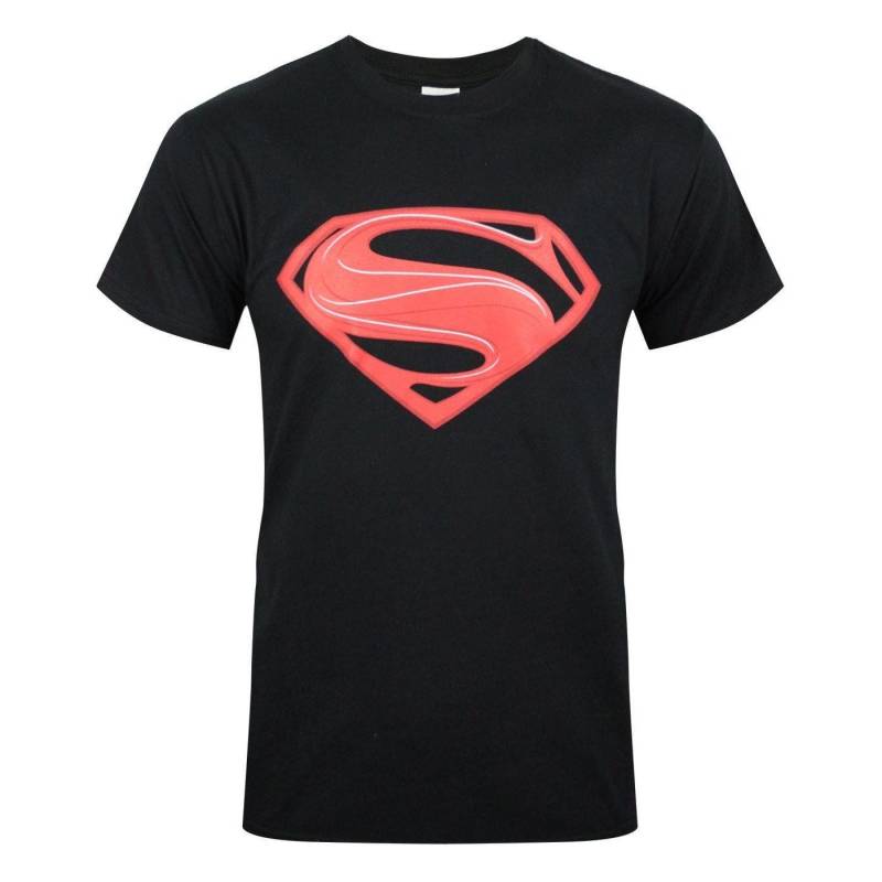 Offizielles Man Of Steel Red Logo Tshirt Herren Schwarz S von SUPERMAN